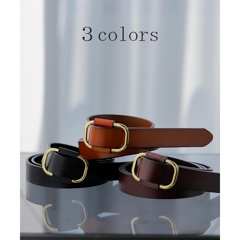 ベルト 穴なし 本革 レディース バックル レザー 太ベルト レザーベルト ファッションベルト 革 ビジネス 細い 無段階調整 オフィス 仕事 ウエストマーク | HUG.U | 11
