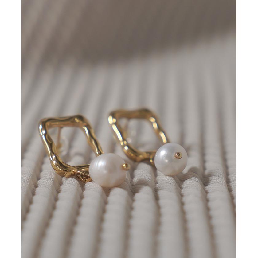 ピアス パール アクセサリー レディース ぶら下がり パールピアス 真珠 大ぶり アクセ おしゃれ ニュアンス 人気 両耳用 変形 揺れる ゆれる スウィング | HUG.U | 11