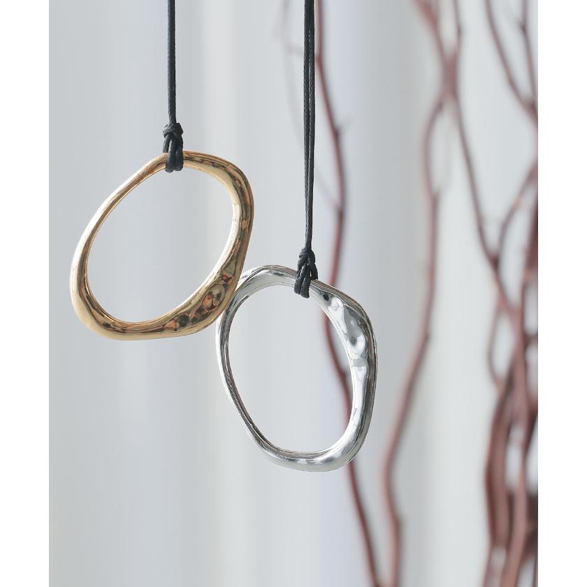 ネックレス ニュアンス モチーフ モチーフネックレス サークルネックレス レディース アクセサリー アクセ gold silver オーバル サークル ゴールド シルバー | HUG.U | 13