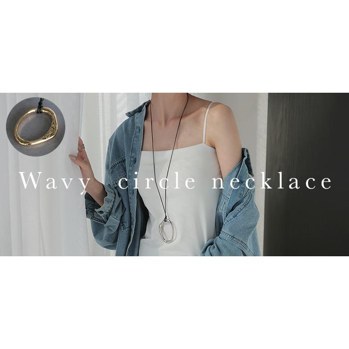 ネックレス ニュアンス モチーフ モチーフネックレス サークルネックレス レディース アクセサリー アクセ gold silver オーバル サークル ゴールド シルバー | HUG.U | 16
