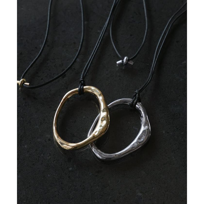 ネックレス ニュアンス モチーフ モチーフネックレス サークルネックレス レディース アクセサリー アクセ gold silver オーバル サークル ゴールド シルバー | HUG.U | 03