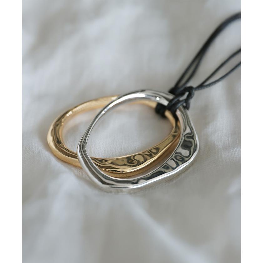 ネックレス ニュアンス モチーフ モチーフネックレス サークルネックレス レディース アクセサリー アクセ gold silver オーバル サークル ゴールド シルバー | HUG.U | 06