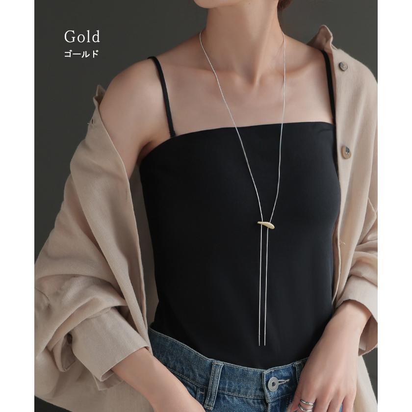 ネックレス ループタイ 風 チェーン チェーンネックレス ロング ロングネックレス ループ ポーラータイ ダブル レイヤード シルバーアクセサリー gold silver | HUG.U | 09