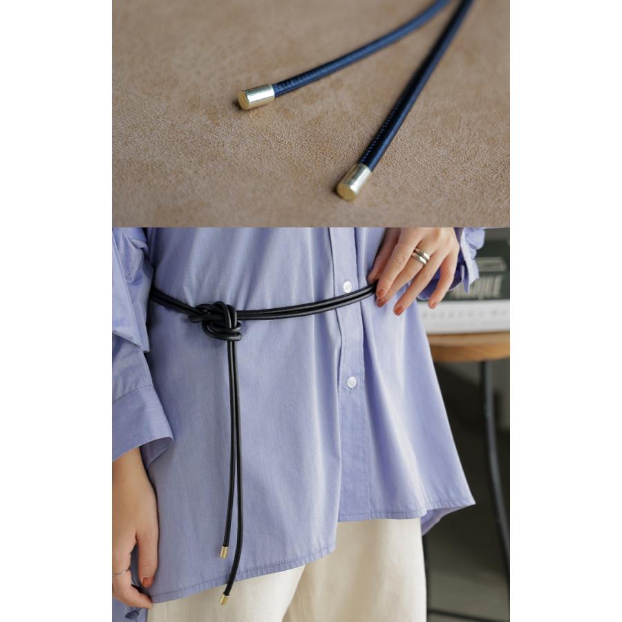 ベルト ロープ 紐 レディース アクセサリー アクセ 細ベルト 細い ナローベルト ウエストマーク レザー 巻きベルト ダブル 2重 軽量 金具 ファッションベルト | HUG.U | 07