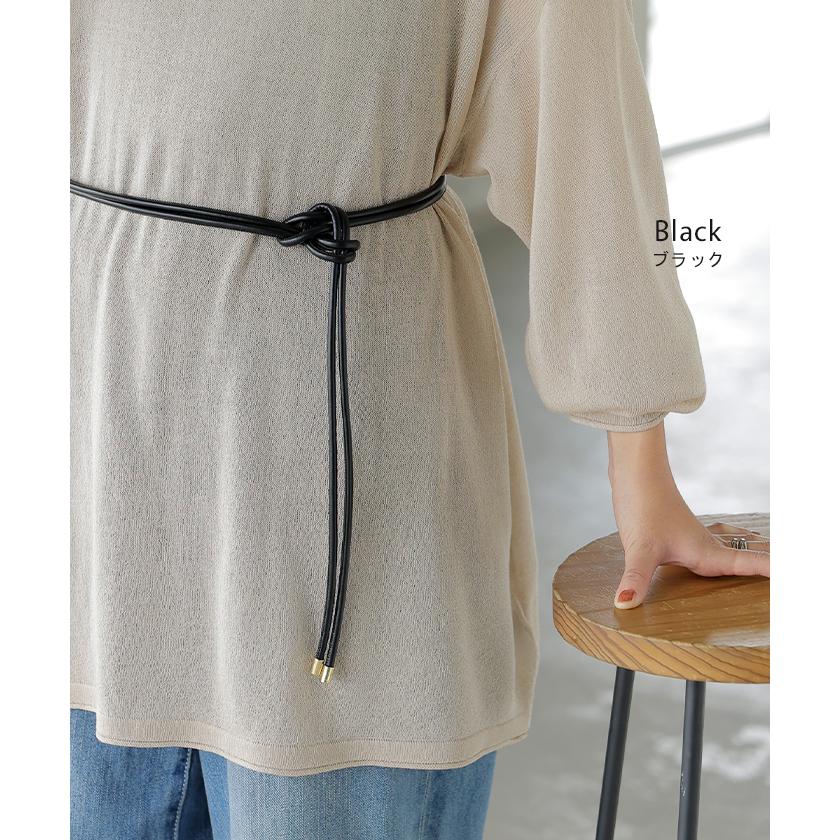 ベルト ロープ 紐 レディース アクセサリー アクセ 細ベルト 細い ナローベルト ウエストマーク レザー 巻きベルト ダブル 2重 軽量 金具 ファッションベルト | HUG.U | 08