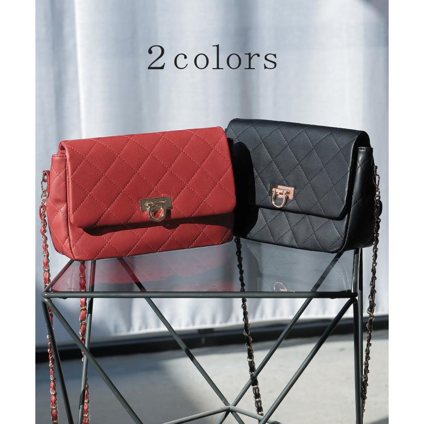 HUG.U ショルダーバッグ チェーン 2WAY レザー 風 レディース