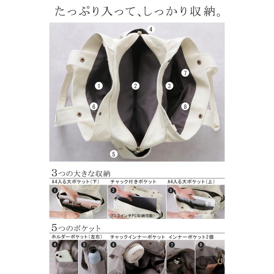 トート 大容量 a4 サイズ レディース トートバック ショルダーバッグ 大きい ポケット 2way レディースバッグの画像