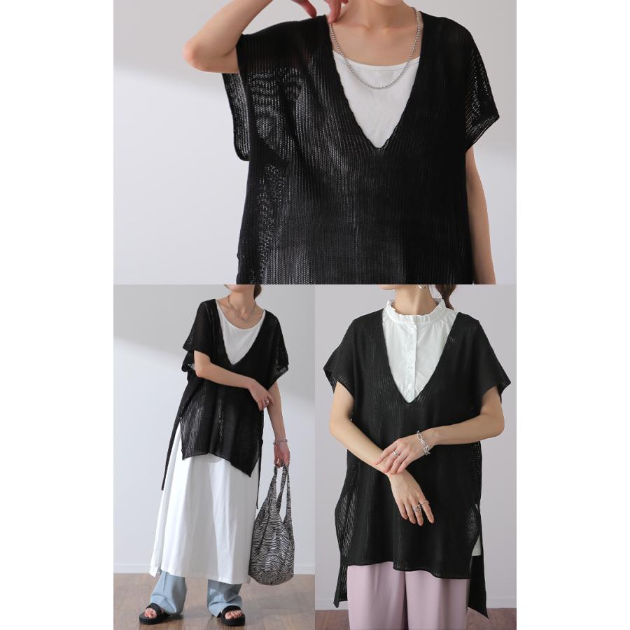 福袋 コーデセット 3点セット レディース Tシャツ ベスト パンツ 人気 セット ティーシャツ チュニック ロゴ 接触冷感 UVカット ジレ サマーニット 2,500円OFF | HUG.U | 11