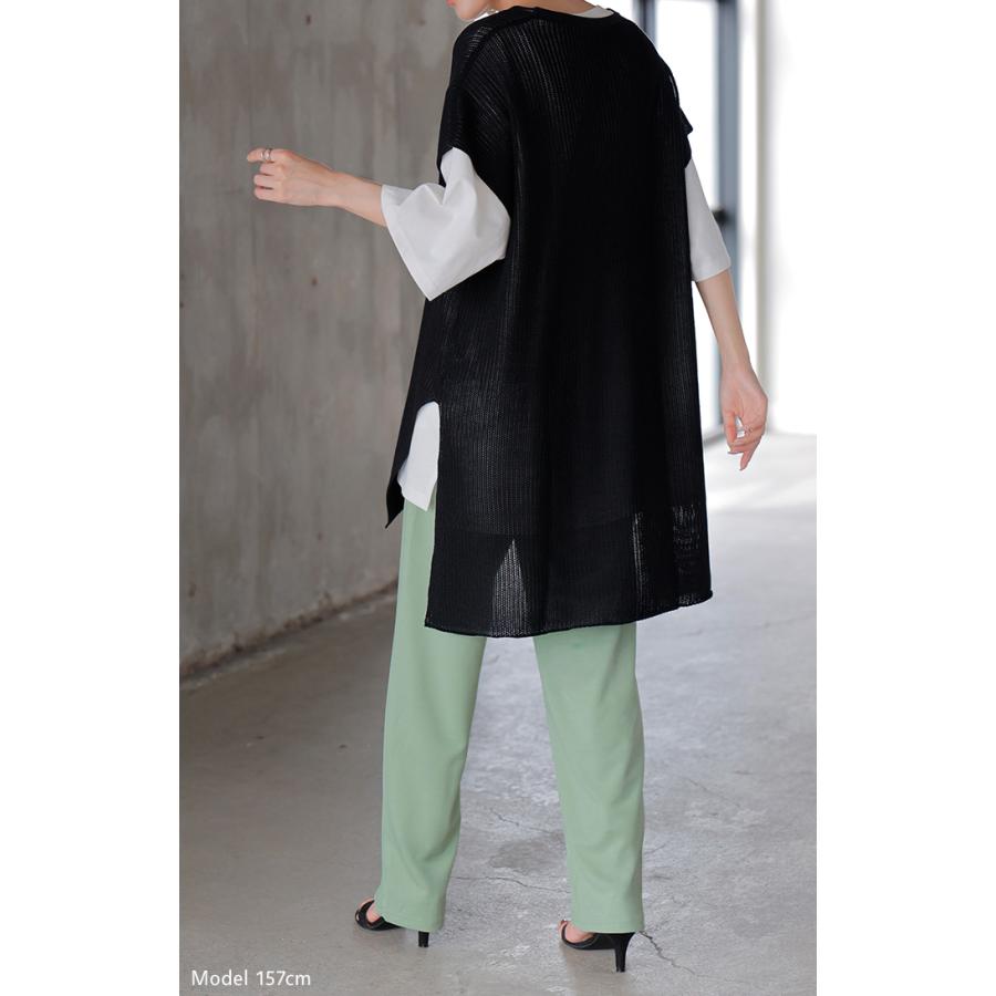 福袋 コーデセット 3点セット レディース Tシャツ ベスト パンツ 人気 セット ティーシャツ チュニック ロゴ 接触冷感 UVカット ジレ サマーニット 2,500円OFF | HUG.U | 15