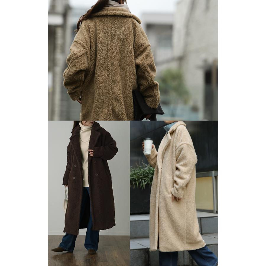 HUG.U コート レディース アウター ボア ロングコート ロング