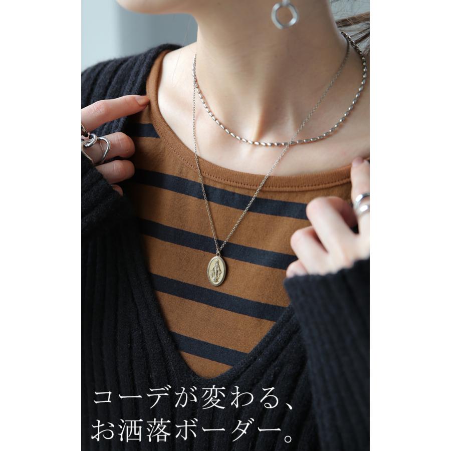 タンクトップ レディース トップス ボーダー 綿100% ノースリーブ レイヤード インナー チュニック | HUG.U | 07