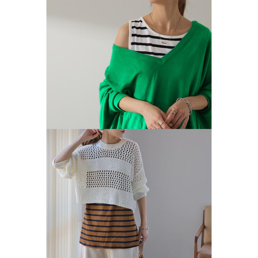 タンクトップ レディース トップス ボーダー 綿100% ノースリーブ レイヤード インナー チュニック | HUG.U | 10