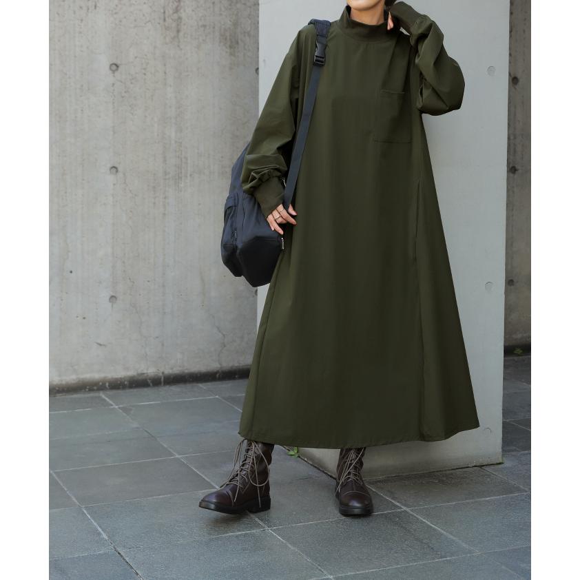 ワンピース ロング ワンピ ナイロン ハイネック 長袖 ロングワンピース 体型カバー レディース アウトドア タイムセールSW2 | HUG.U | 18