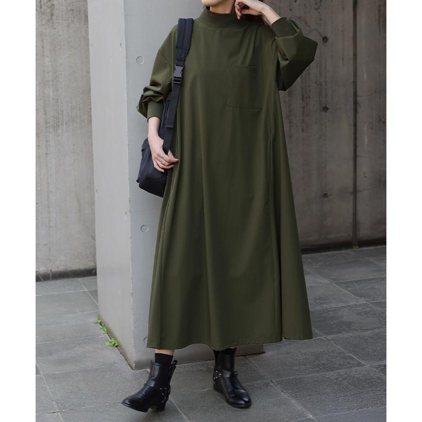 ワンピース ロング ワンピ ナイロン ハイネック 長袖 ロングワンピース 体型カバー レディース アウトドア タイムセールSW2 | HUG.U | 19