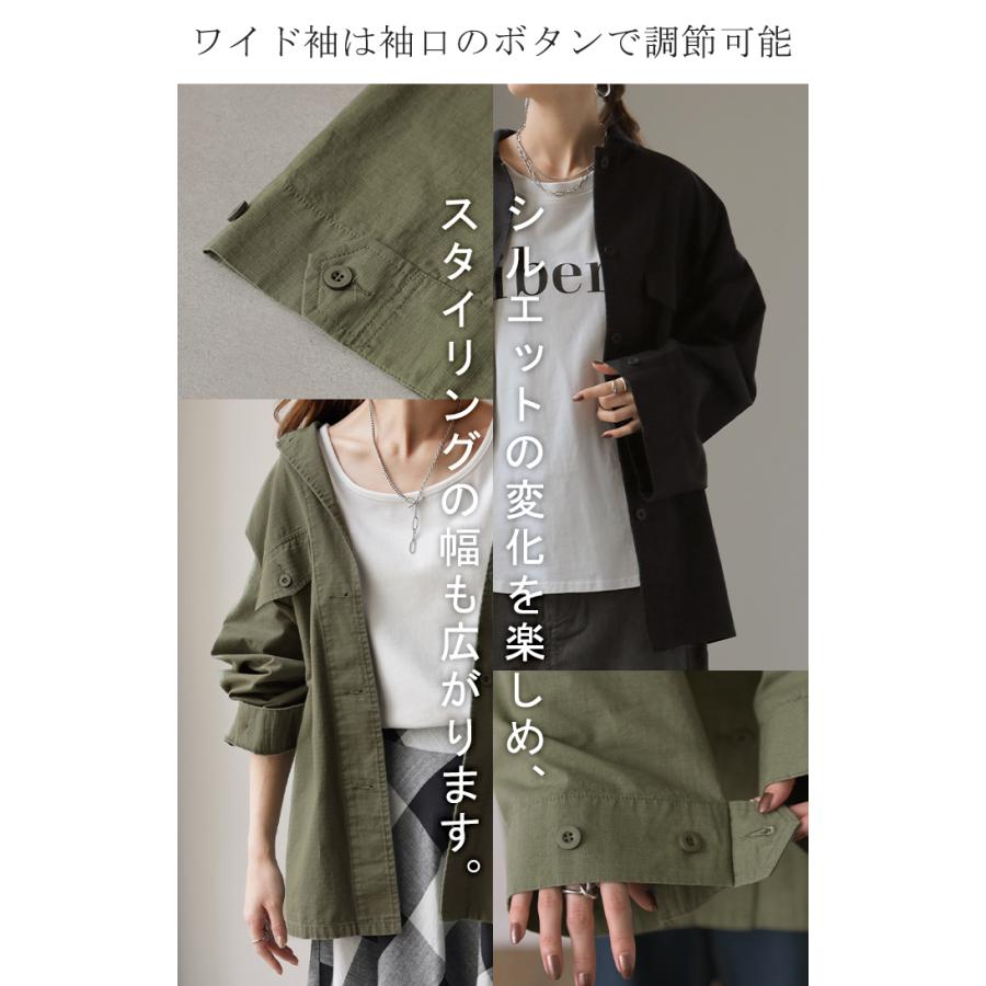 シャツ レディース トップス ミリタリー ジャケット 綿100% ミリタリーシャツ アウター 長袖 厚手 羽織 | HUG.U | 14
