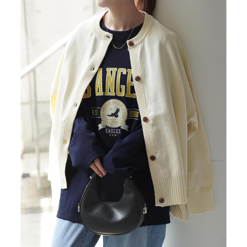 カットソー レディース トップス ロゴT 長袖 ロンT ロング Tシャツ チュニック ロゴ オーバーサイズ ゆったり | HUG.U | 21