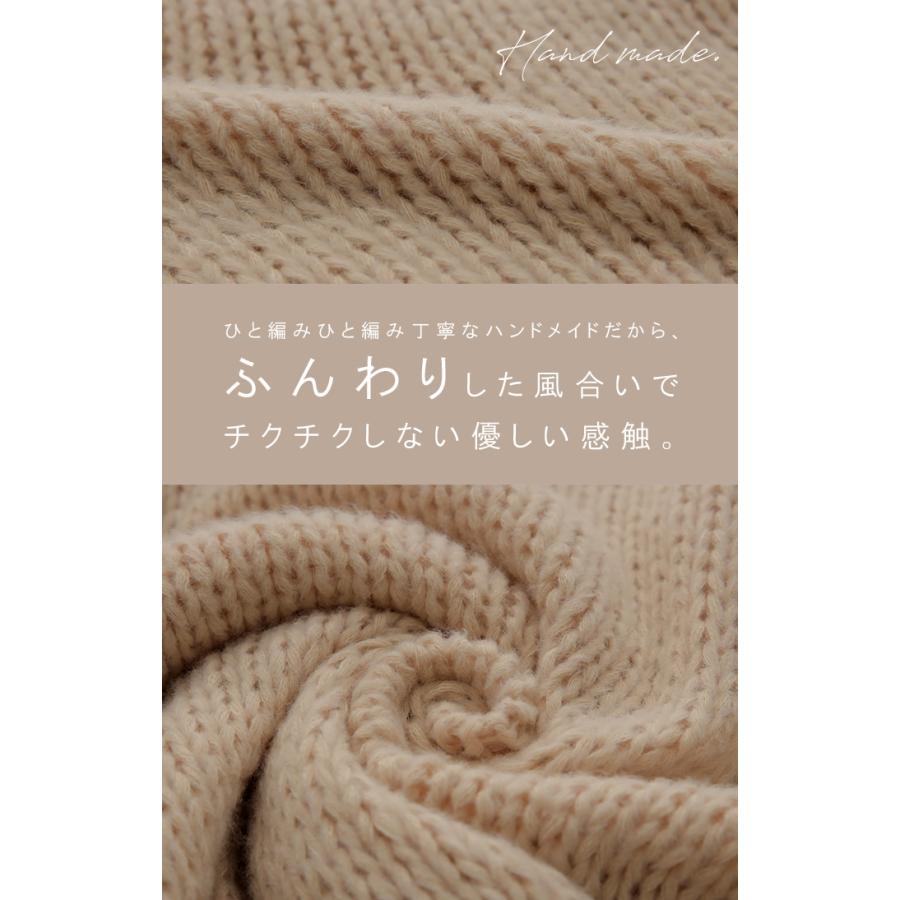 ニット レディース トップス 手編み セーター タートルネック