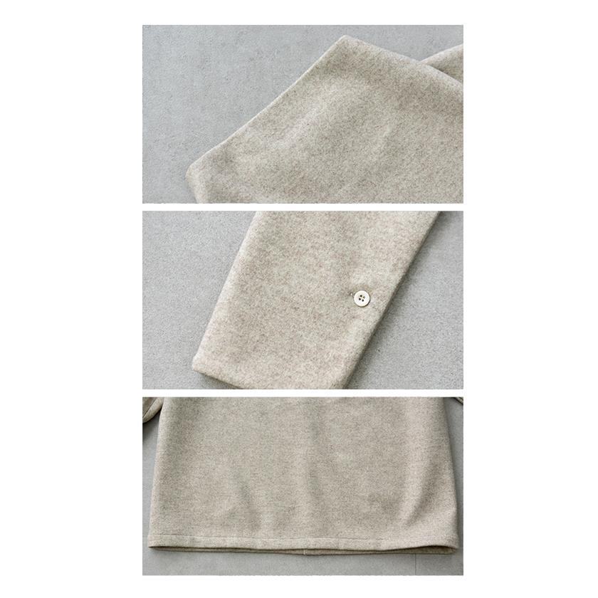 トップス レディース スタンドネック カットソー プルオーバー ブラウス ロンT 長袖 メルトン モード ハイネック | HUG.U | 12