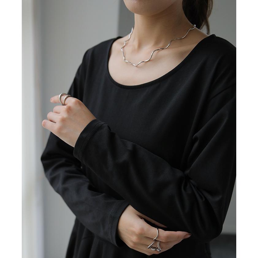 トップス レディース カットソー 重ね着 レイヤード ブラウス ロンT ペプラム フリル 裾 裾フリル 長袖 お尻が隠れる | HUG.U | 11