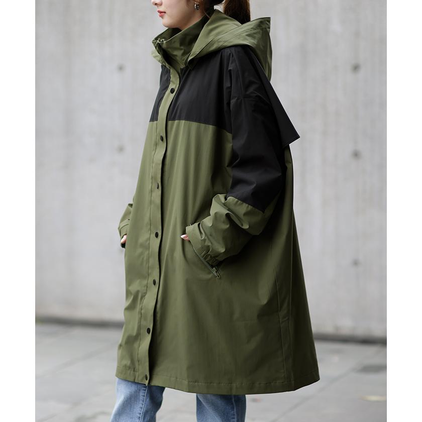 マウンテンパーカー レディース  アウター パーカー ロング アウトドア キャンプ レインコート モッズコート ジャケット 羽織 | HUG.U | 19