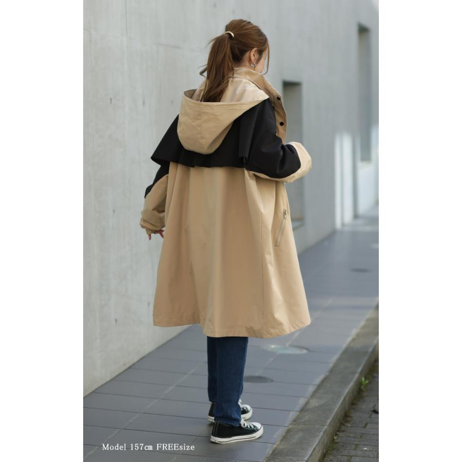 マウンテンパーカー レディース  アウター パーカー ロング アウトドア キャンプ レインコート モッズコート ジャケット 羽織 | HUG.U | 04