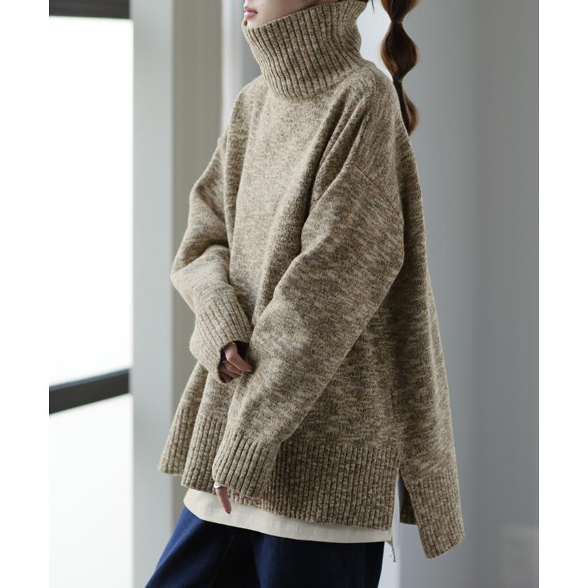 ニット レディース トップス タートルネック セーター ハイネック 長袖 タートル 小顔 | HUG.U | 09