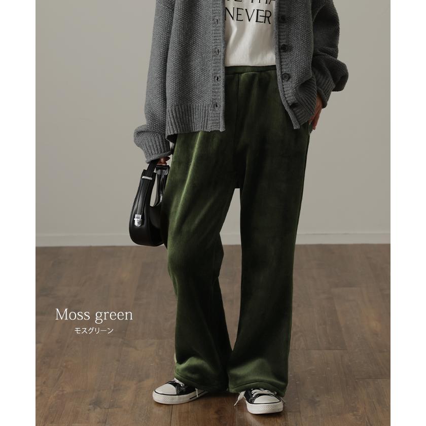 パンツ レディース 裏起毛 暖か フレアパンツ ロング ボア ボトムス 厚手 ゴム ストレッチ 極暖 裏ボア | HUG.U | 27