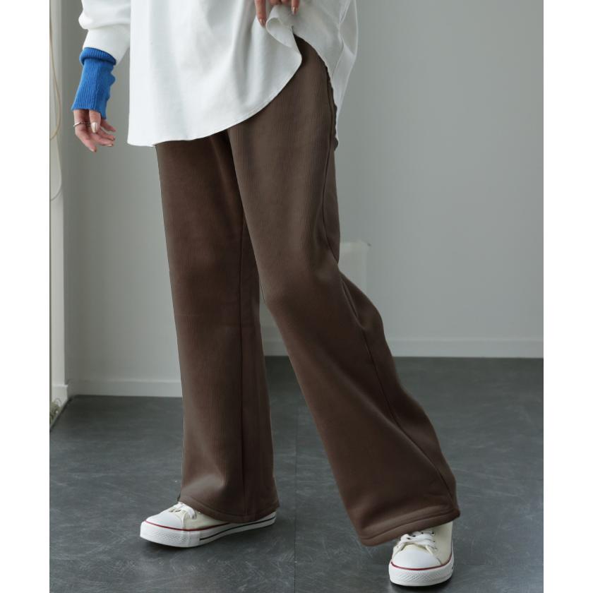 パンツ レディース 裏起毛 暖か フレアパンツ ロング ボア ボトムス 厚手 ゴム ストレッチ 極暖 裏ボア | HUG.U | 13