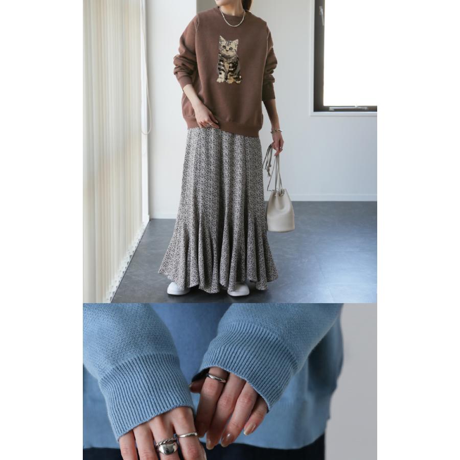 トップス レディース 猫 スウェット ニット トレーナー ねこ プルオーバー アニマル 長袖 ネコ キャット | HUG.U | 18