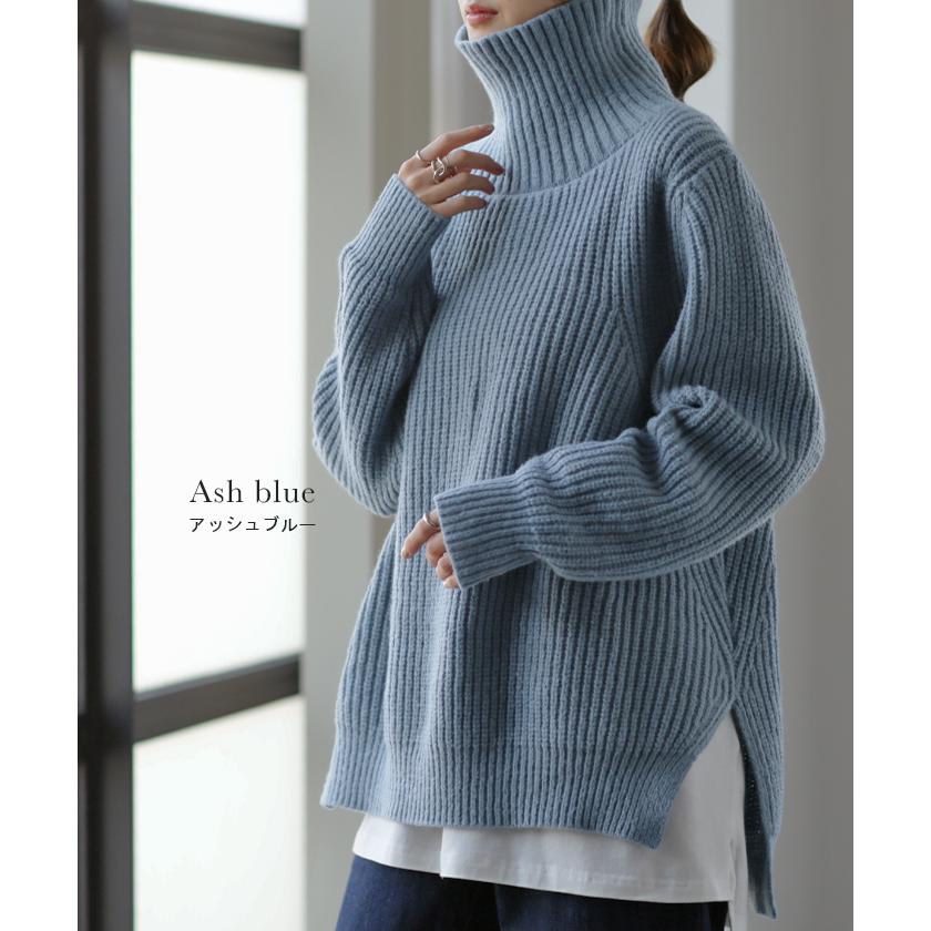 ニット レディース トップス タートルネック セーター ハイネック 長袖 タートル 小顔 | HUG.U | 19