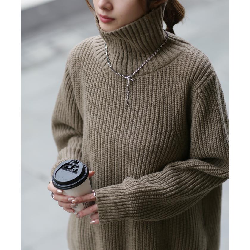 ニット レディース トップス タートルネック セーター ハイネック 長袖 タートル 小顔 | HUG.U | 08