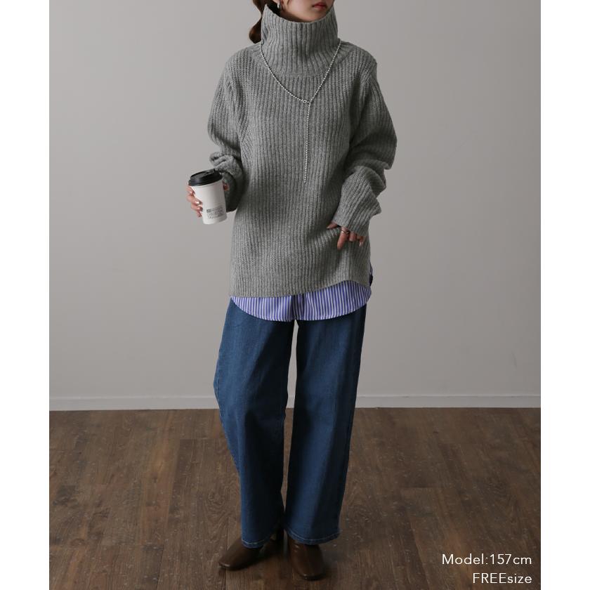 ニット レディース トップス タートルネック セーター ハイネック 長袖 タートル 小顔 | HUG.U | 12