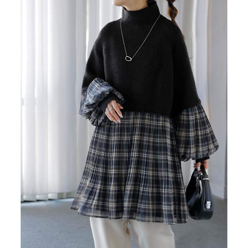 ババグーリ Babaghuri ダークグレー タートルネック チュニック