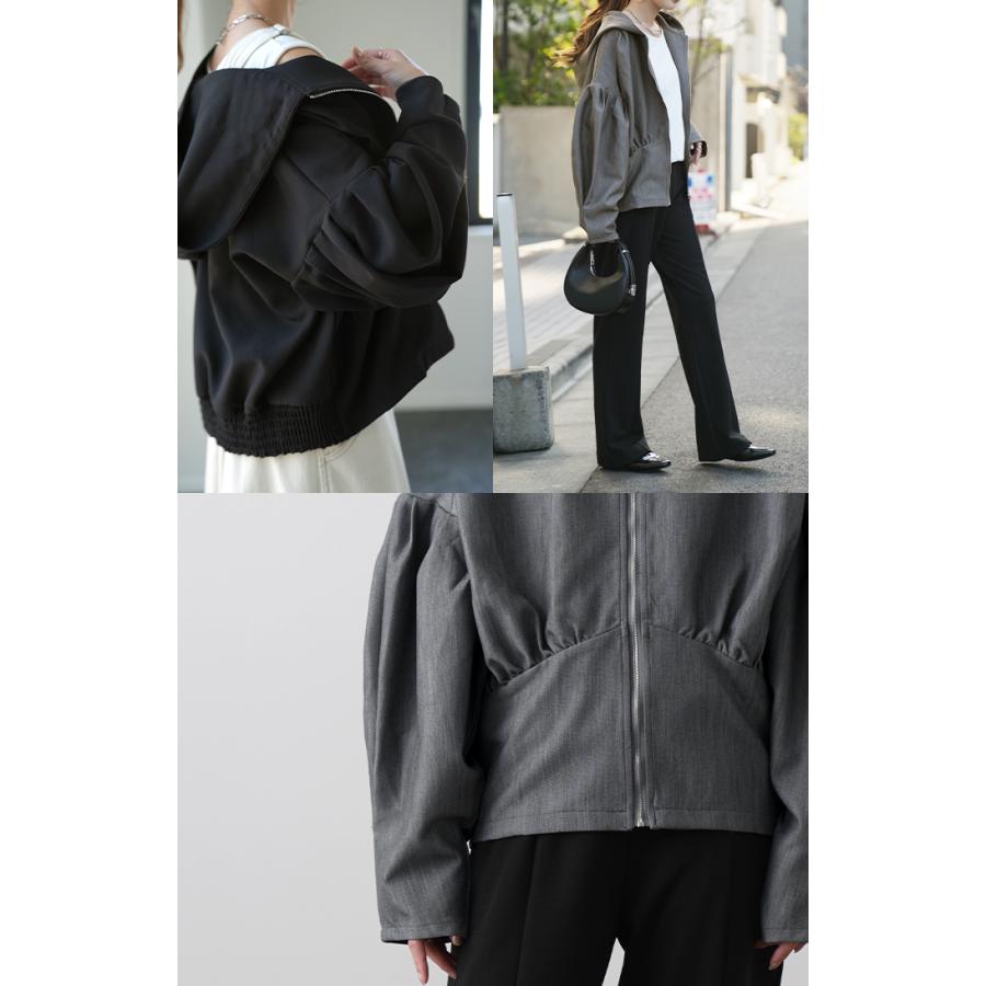 パーカー レディース トップス アウター ライトアウター フード フーディー クロップド ショート スウェット 羽織 ぽわん袖 タイムセールSW2 | HUG.U | 19