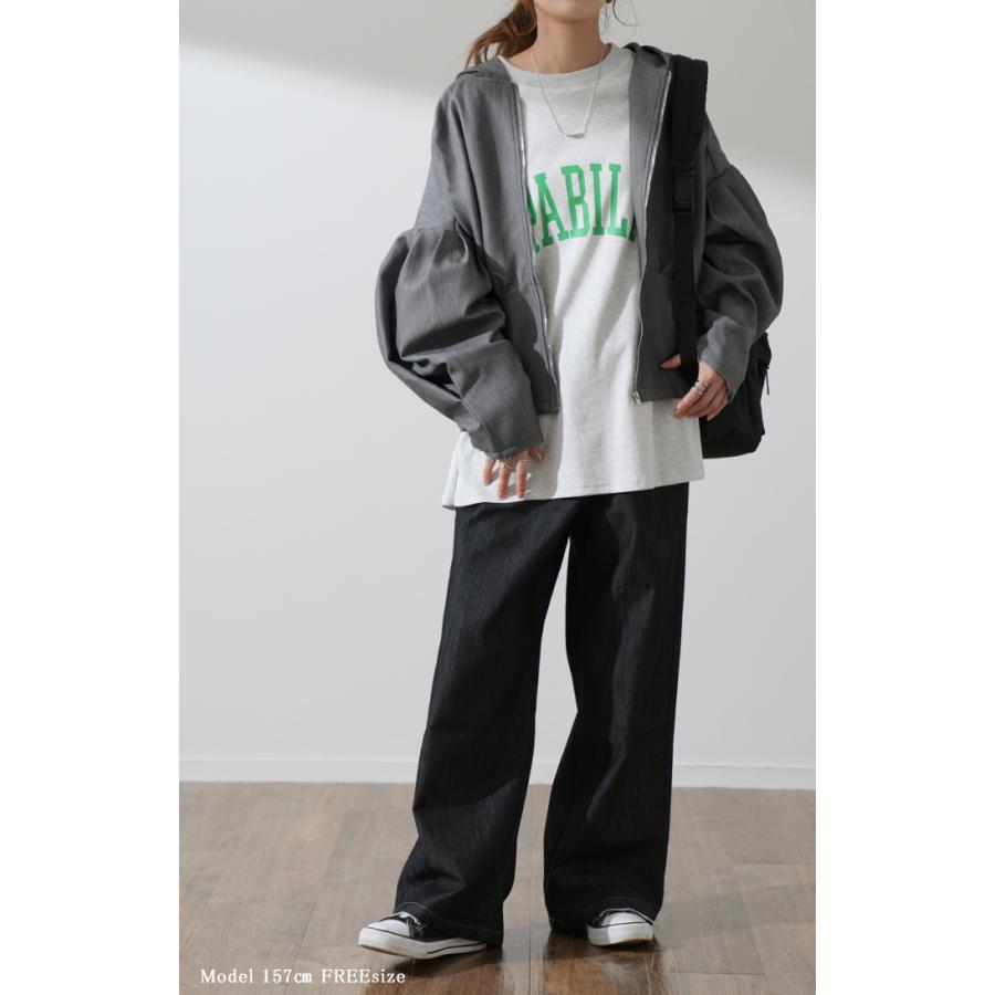 パーカー レディース トップス アウター ライトアウター フード フーディー クロップド ショート スウェット 羽織 ぽわん袖 タイムセールSW2 | HUG.U | 04