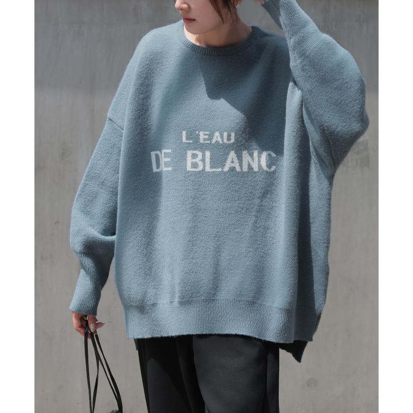 ニット レディース トップス セーター ロゴ ロゴニット クルーネック プルオーバー 長袖 ジャガード | HUG.U | 10