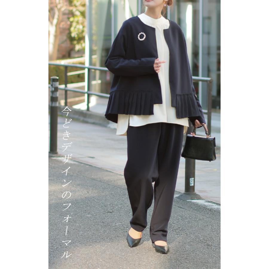フォーマル 3点セット パンツ ジャケット ブラウス 体型カバー レディース シワになりにくい パンツスーツ | HUG.U | 10