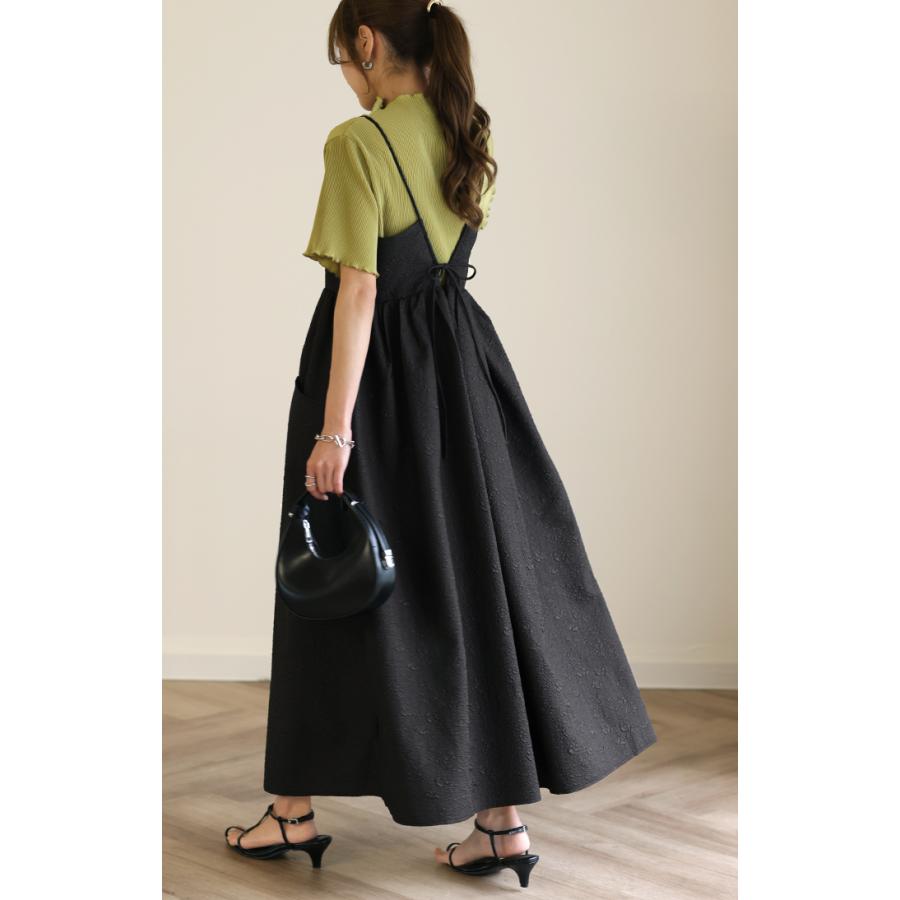 ワンピース レディース ジャガード キャミワンピース キャミワンピ ロング きれいめ Aライン レイヤード | HUG.U | 19