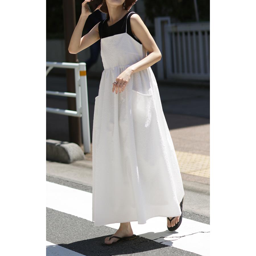 ワンピース レディース ジャガード キャミワンピース キャミワンピ ロング きれいめ Aライン レイヤード | HUG.U | 06