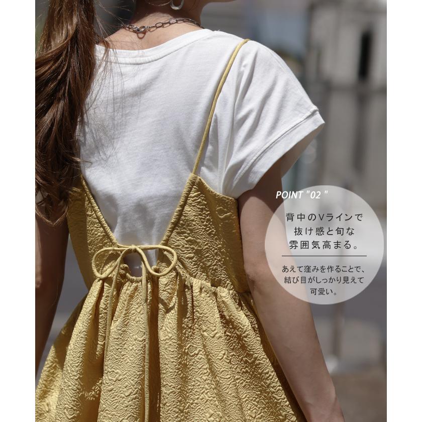 ワンピース レディース ジャガード キャミワンピース キャミワンピ ロング きれいめ Aライン レイヤード | HUG.U | 09