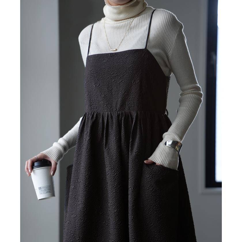 ワンピース レディース ジャガード キャミワンピース キャミワンピ ロング きれいめ Aライン レイヤード | HUG.U | 11