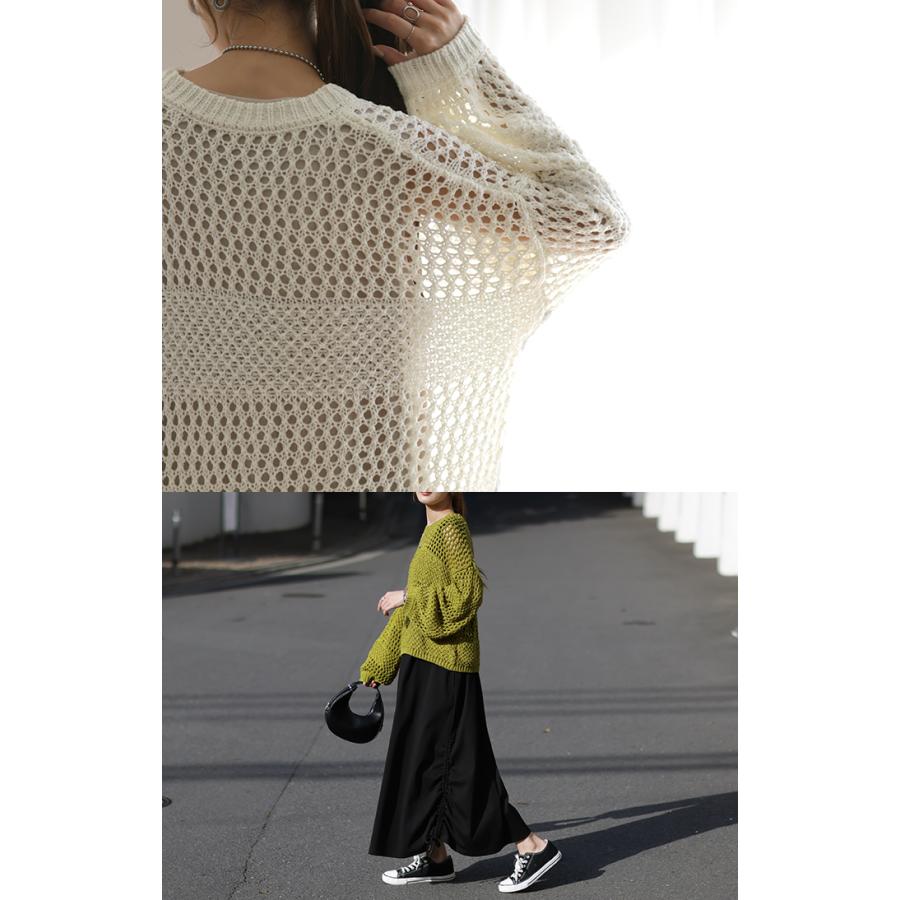ワンピース レディース サマーニット 2点セット トップス レイヤード 透かし編み ニット ロング セットアップ ノースリーブ | HUG.U | 06