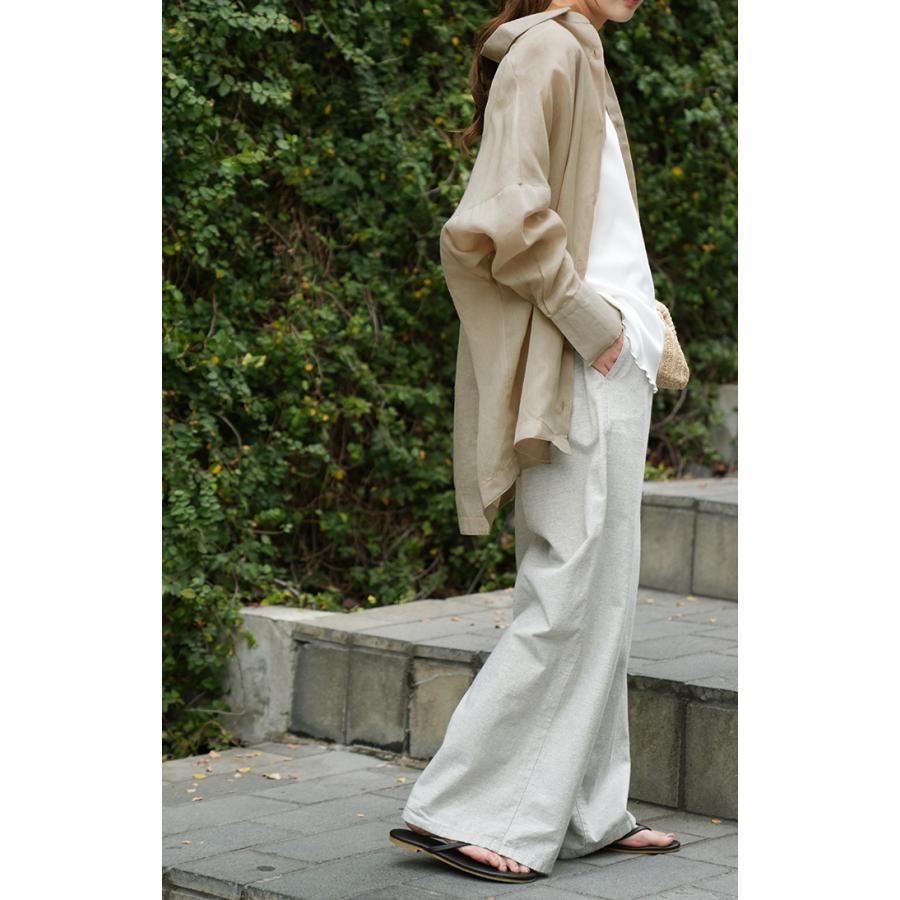 シャツ レディース シアーシャツ シアー チュニック ブラウス 長袖 薄手 羽織 透け オーバーサイズ 冷房対策 ゆったり | HUG.U | 17