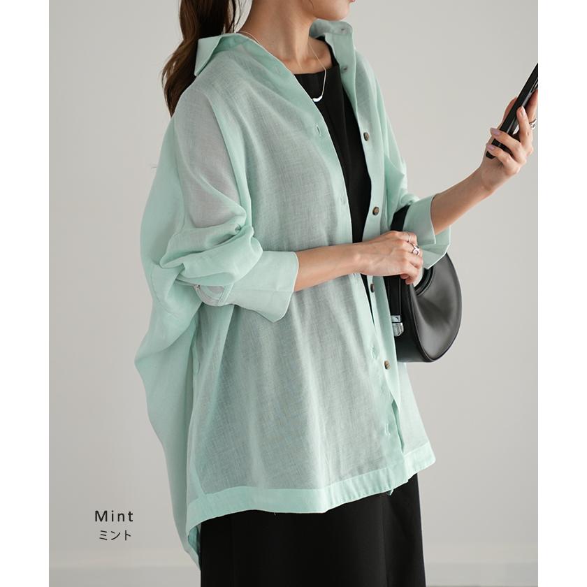 HUG.U（ハグユー） シャツ レディース シアーシャツ シアー チュニック