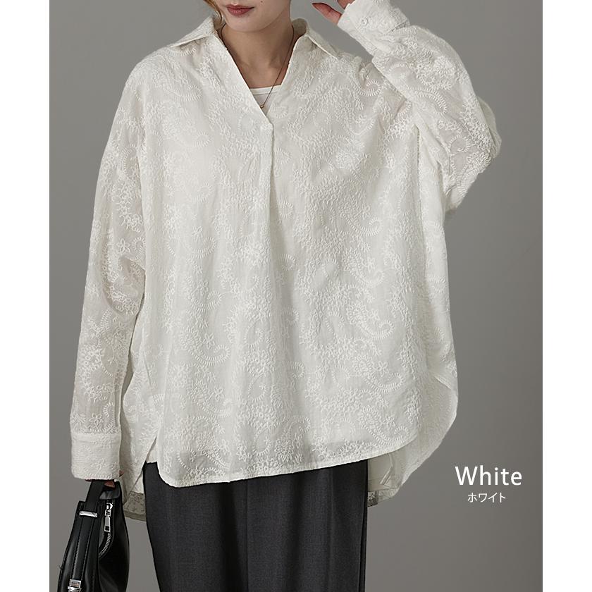 ［未使用］LOEWE アナグラム刺繍 シャツ　ブラウス　オーバーチュニック 未使用］LOEWE アナグラム刺繍 シャツ ブラウス オーバー