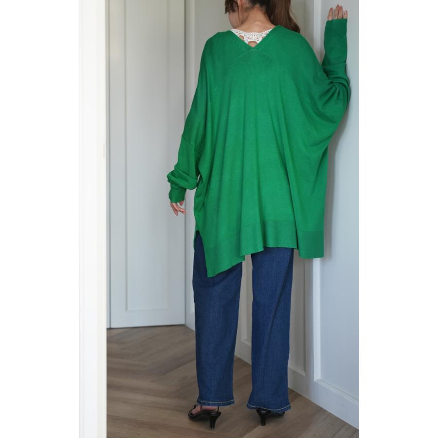 カーディガン レディース トップス 薄手 ニット 長袖 ゆったり 体型カバー 羽織 オーバーサイズ | HUG.U | 20