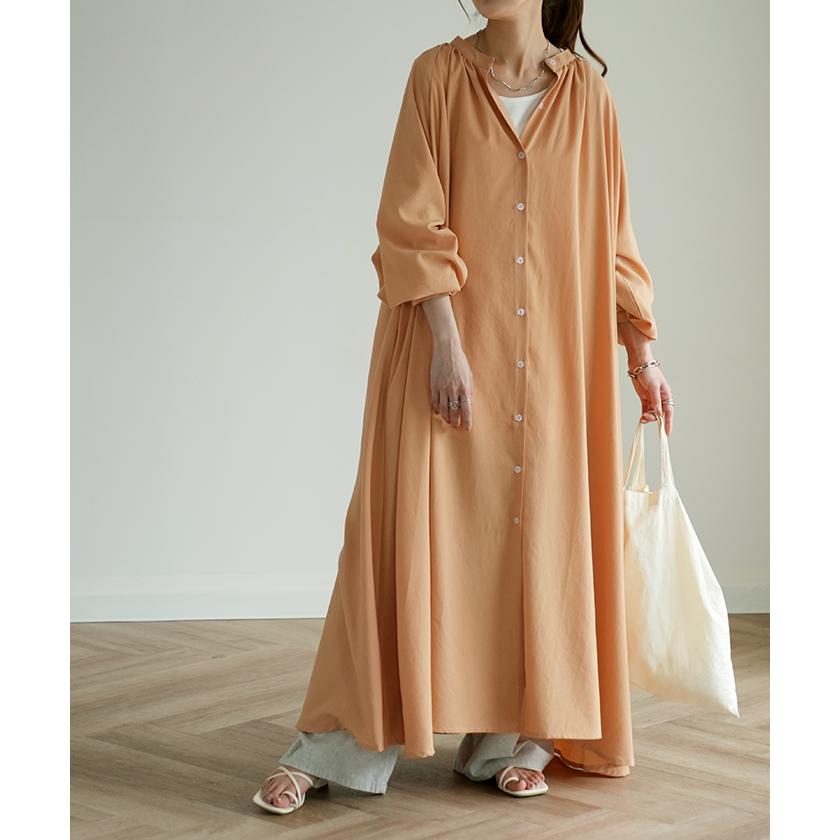 ワンピース レディース ロング シャツワンピース シャツワンピ ナチュラル シャツ ロングシャツ 長袖 マキシ 体型カバー 羽織 | HUG.U | 14