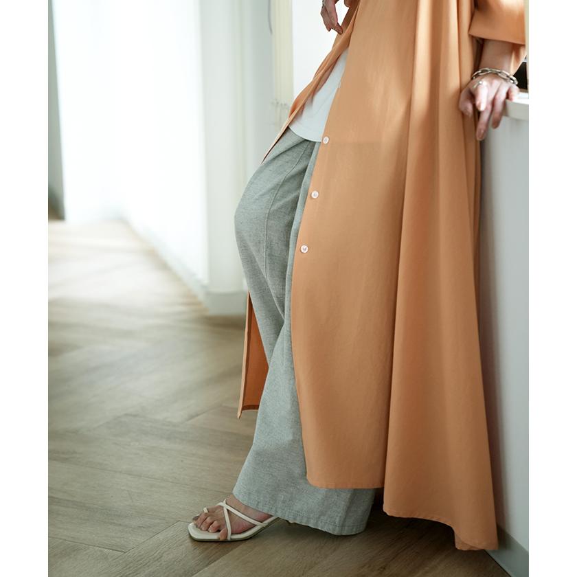 ワンピース レディース ロング シャツワンピース シャツワンピ ナチュラル シャツ ロングシャツ 長袖 マキシ 体型カバー 羽織 | HUG.U | 20