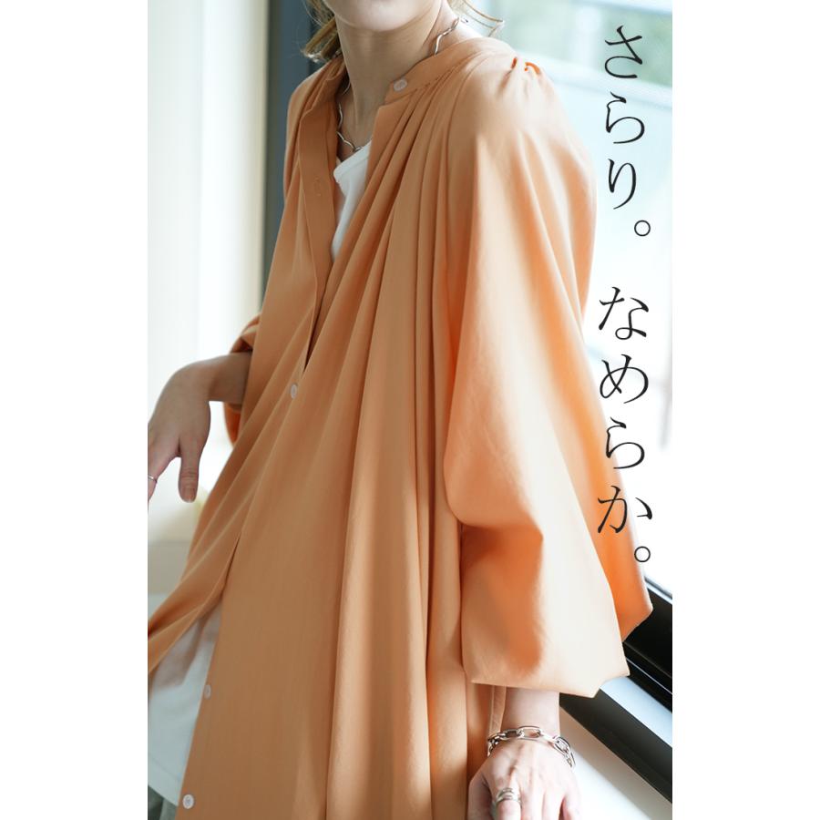 ワンピース レディース ロング シャツワンピース シャツワンピ ナチュラル シャツ ロングシャツ 長袖 マキシ 体型カバー 羽織 | HUG.U | 08