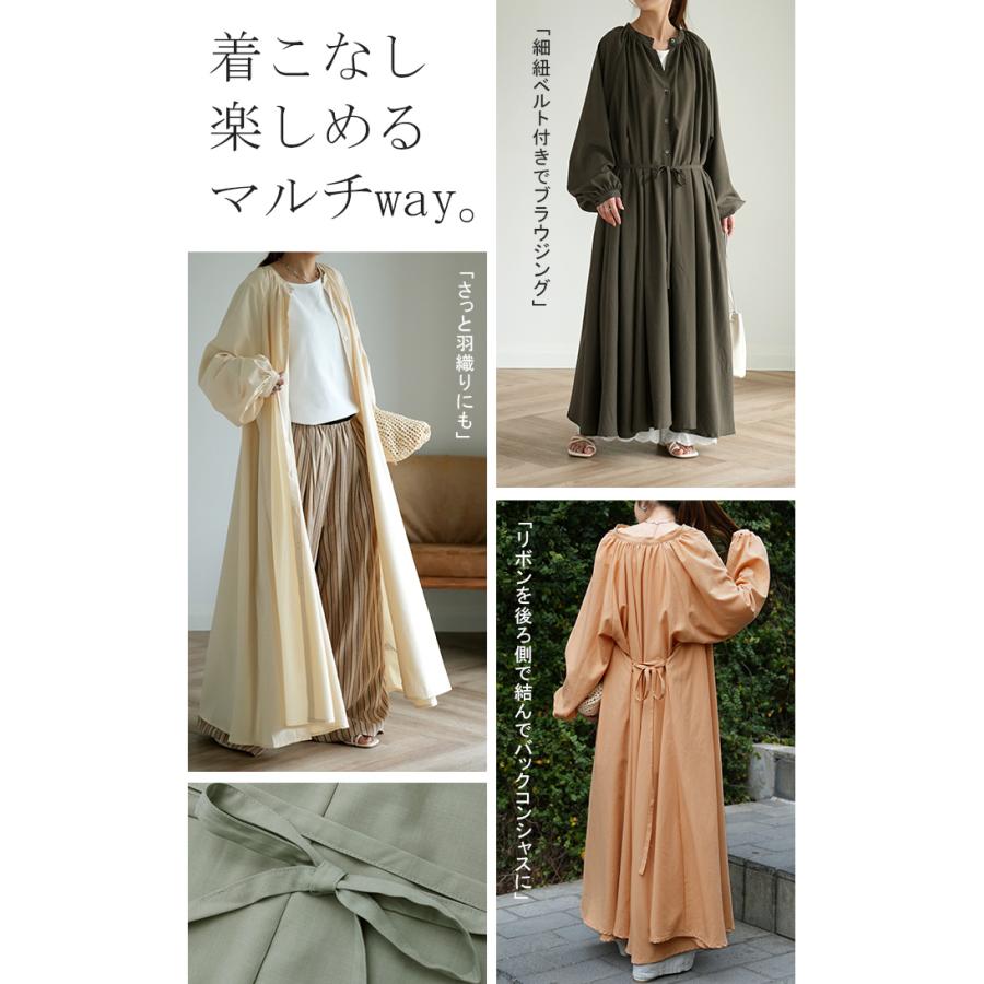 ワンピース レディース ロング シャツワンピース シャツワンピ ナチュラル シャツ ロングシャツ 長袖 マキシ 体型カバー 羽織 | HUG.U | 13